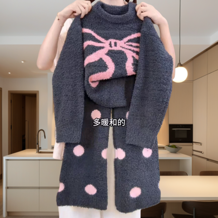 首秀130-180&首秀130-180&蝴蝶结家居服两件套