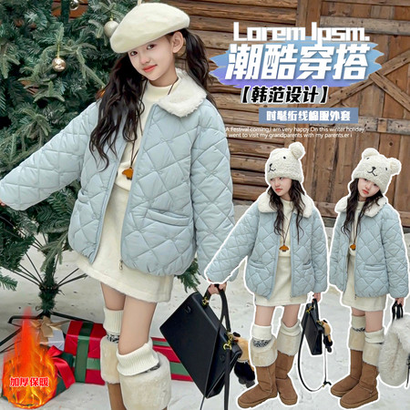 萱小主&萱小主&185004-新款棉服蝴蝶结外套