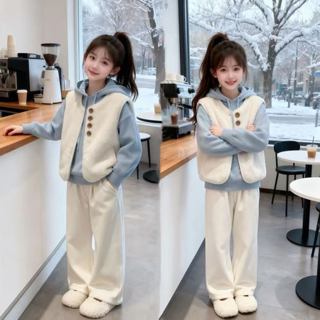 傻鱼&傻鱼&蓝色卫衣套装