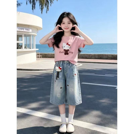 小黑米&小黑米&269猫咪刺绣牛仔短裤