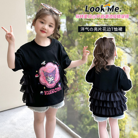 鑫威泽服饰&鑫威泽服饰&库洛米后背拼纱T恤裙