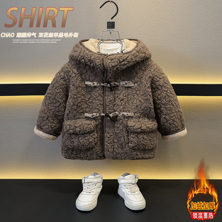 葡萄柚&葡萄柚&XK22930羊羔绒加绒连帽外套-平拍