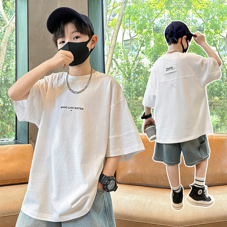 豆豆杰尼&豆豆杰尼&2058贴标短袖T恤