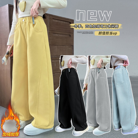 优蜜小屋&优蜜小屋&2569款四色弯刀贴标加绒裤