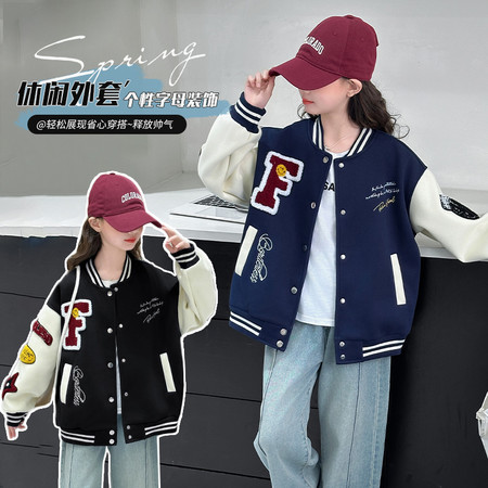 优蜜小屋&优蜜小屋&2503款贴标拼色棒球服