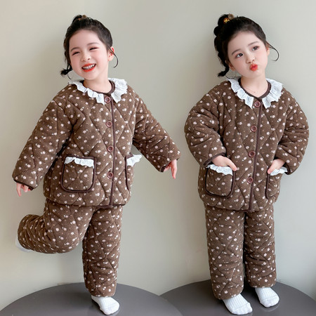 卡迪贝特&卡迪贝特&D-50款女童小花三层加厚棉衣