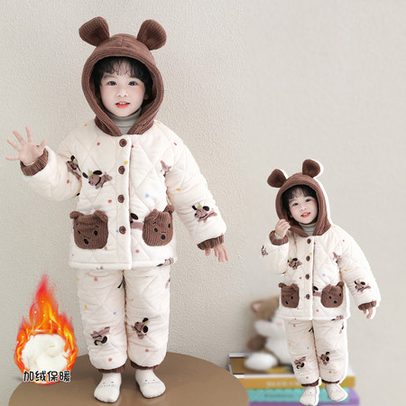 卡迪贝特&卡迪贝特&男童考拉绒三层加厚连帽棉衣