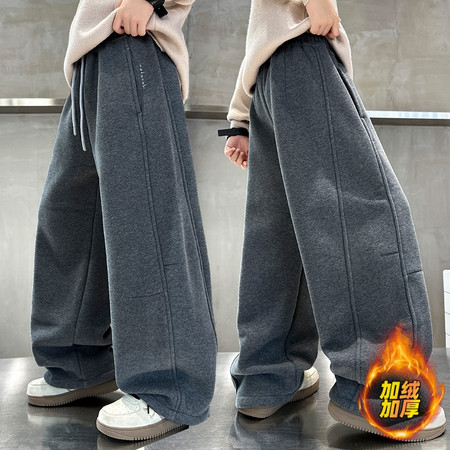 一芒&一芒&6172b后片字母绣花加绒裤