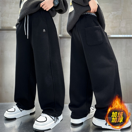 一芒&一芒&6191b口袋绣字母加绒裤