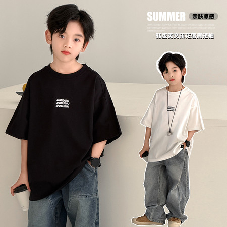 一芒&一芒&ym-8013后背拼接字母T恤