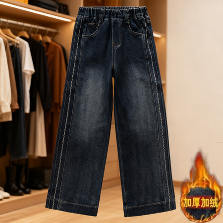 守若服饰&守若服饰&侧边条牛仔裤-加绒款