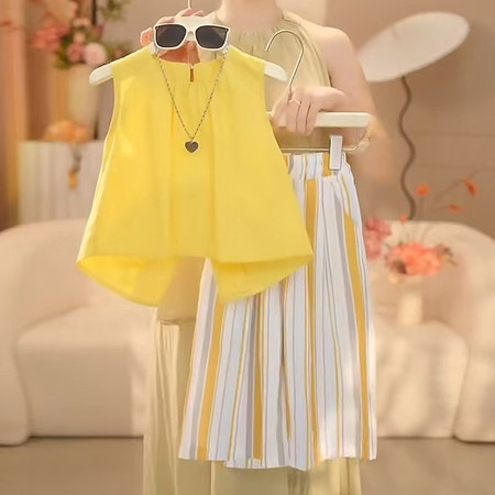 守若服饰&守若服饰&-彩条八分裤套装