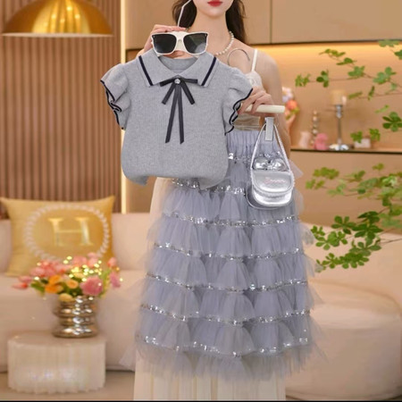 守若服饰&守若服饰&轻奢蛋糕裙套装-送胸花