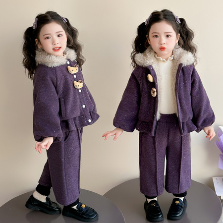 萌天使&萌天使&MTS0534兜兜撒银加绒夹棉套装