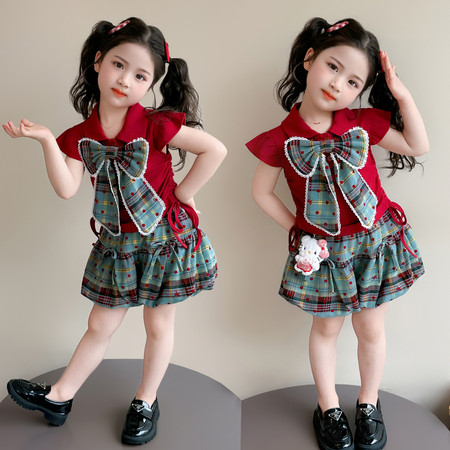 萌天使&萌天使&MTS0583蝴蝶结灯笼裤套装