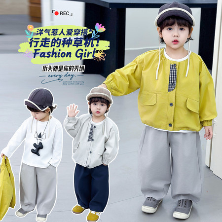 潮北&潮北&圆领绣花三件套