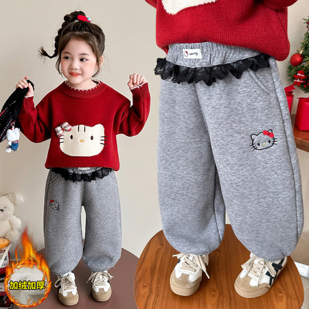 檬晗&檬晗&KT猫羊驼加绒裤