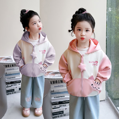 檬晗&檬晗&小猫拼色外套