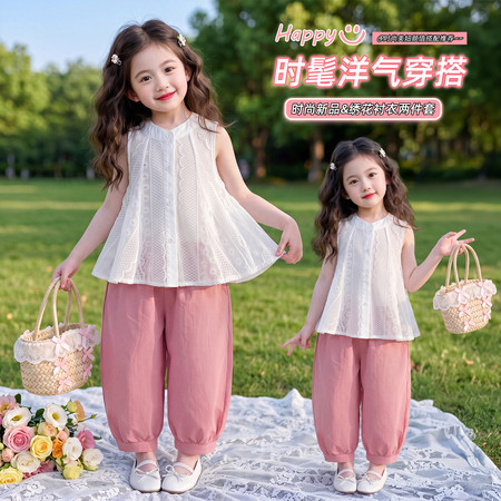 檬晗&檬晗&绣花衬衣套装-新