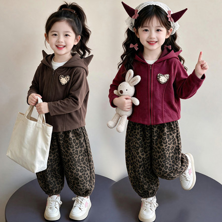 檬晗&檬晗&豹纹套装