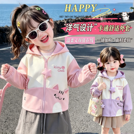 檬晗&檬晗&小猫风衣外套-