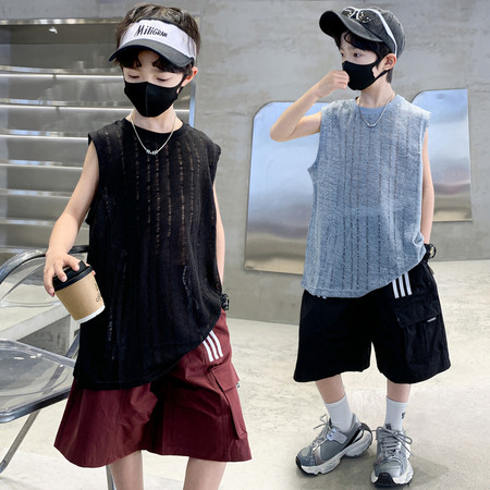 太子童装&太子童装&2511破洞针织背心套装
