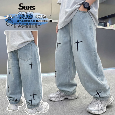 太子童装&太子童装&2608十字牛仔裤