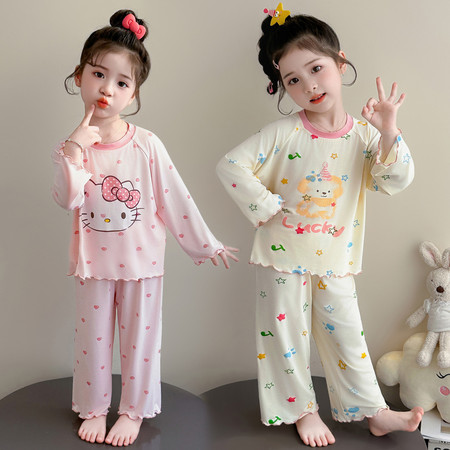 小核桃&小核桃&A2631莫代尔卡通印花睡衣套装