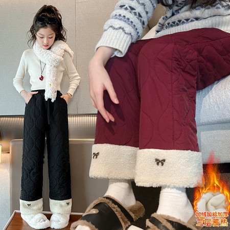 暖洋洋童装&暖洋洋童装&2433-毛脚口拼接棉裤