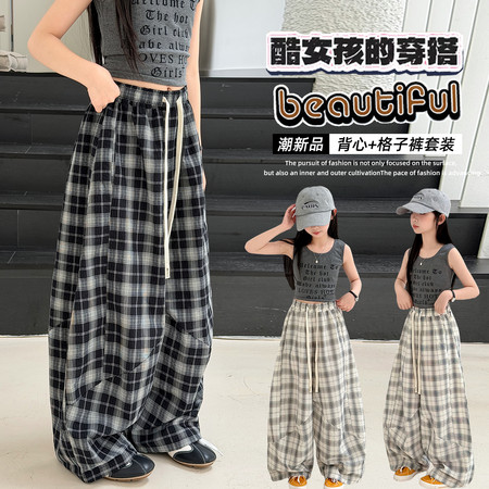 熙宝贝&熙宝贝&格子弯刀灯笼裤套装