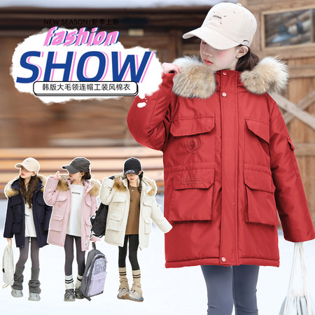 妍小猪童装&妍小猪童装&2599-真毛领派克服