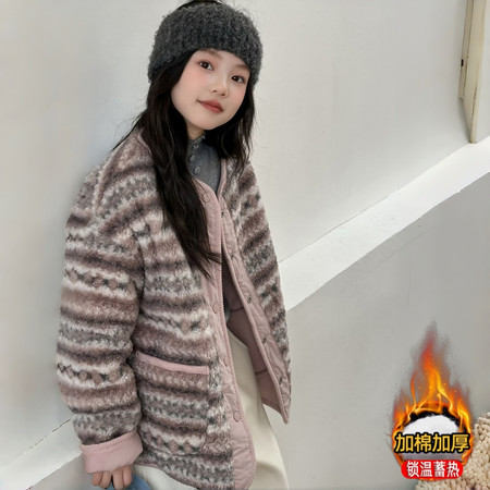 航乐童装&航乐童装&HL-563粉色双面穿毛毛衣