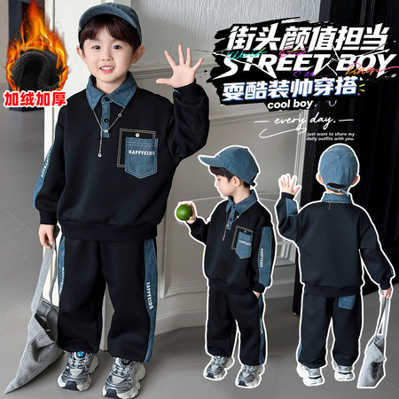 择衣优品&择衣优品&加绒polo领牛仔套装