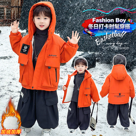 择衣优品&择衣优品&橘色贴标棉衣