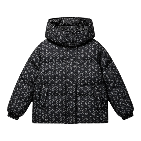 优贝潮童&优贝潮童&黑色碎花棉服