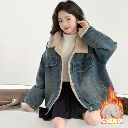 小糖娜娜&小糖娜娜&D2588加绒牛仔派克服外套
