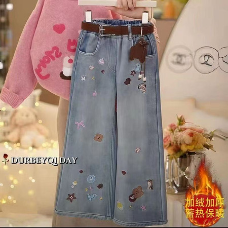 精灵兔&精灵兔&2526款刺绣牛仔裤