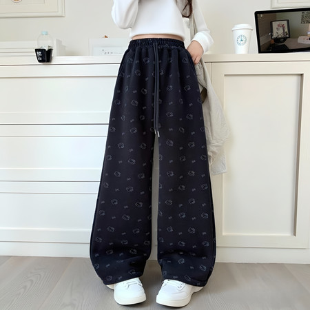 公主很潮&公主很潮&030款猫咪加绒卫裤