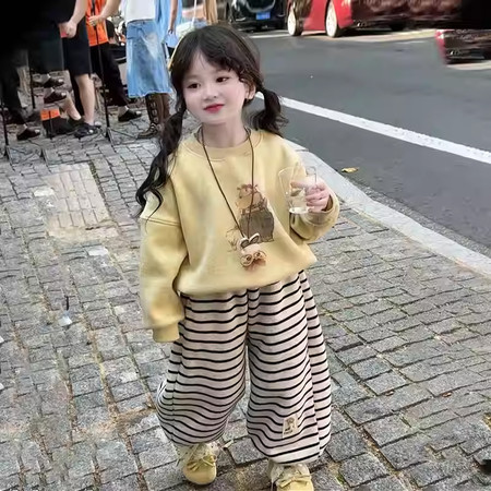 九月公主&九月公主&河马条纹裤套装Q61网图