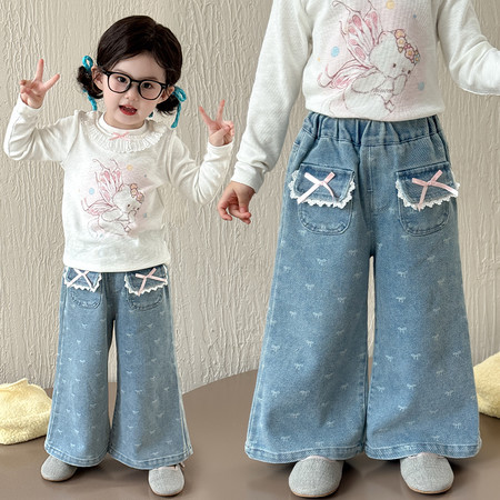 奶酪kids&奶酪kids&8015蝴蝶结牛仔裤
