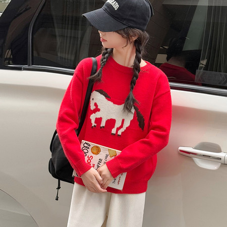 一口甜甜圈&一口甜甜圈&YL2505小马毛衣