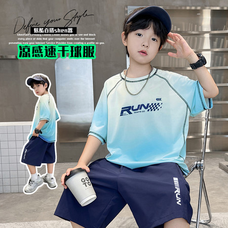 维尼力啦&维尼力啦&X2525男童夏季新款短袖短裤套装