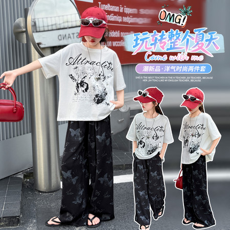 米伽M+（笛莎城堡）&米伽M+（笛莎城堡）&女童雪纺蝴蝶裤套装