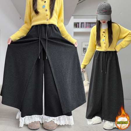 木禾童装&木禾童装&KZ1023加绒花边裙裤