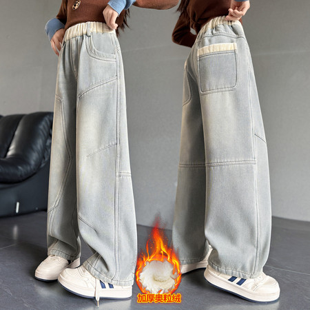 木禾童装&木禾童装&1125年货款奥粒绒牛仔裤