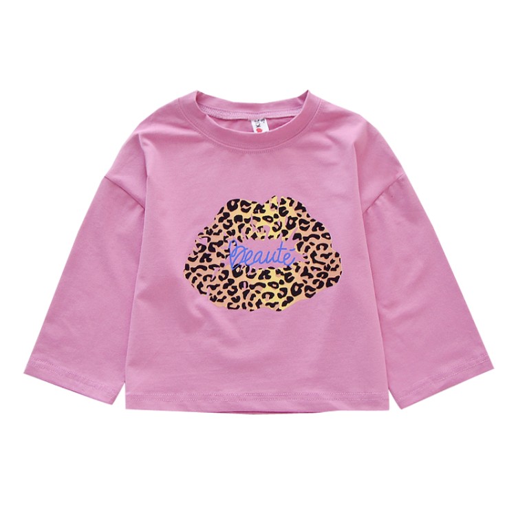Leopard-print T-shirt New Kids Long-sleeved Bottom Shirt