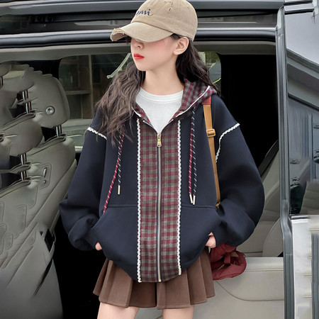 昭阳公主&昭阳公主&00813拼格子外套