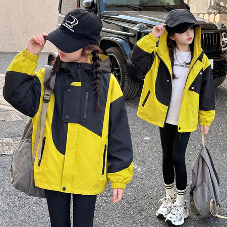 童与萌服饰&童与萌服饰&女童撞色冲锋衣外套