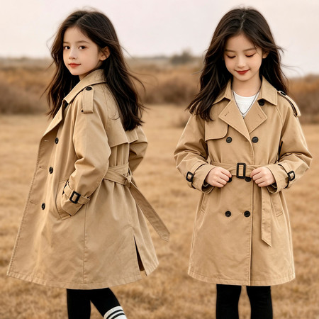 童与萌服饰&童与萌服饰&女童风衣外套2026新款英伦风