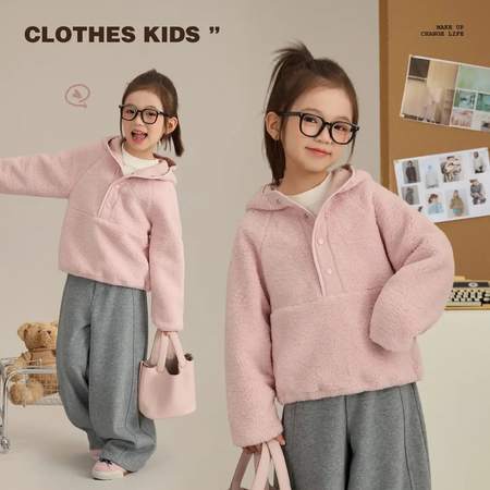 米酷儿&米酷儿&2549款女童冬季毛毛加绒卫衣数据款